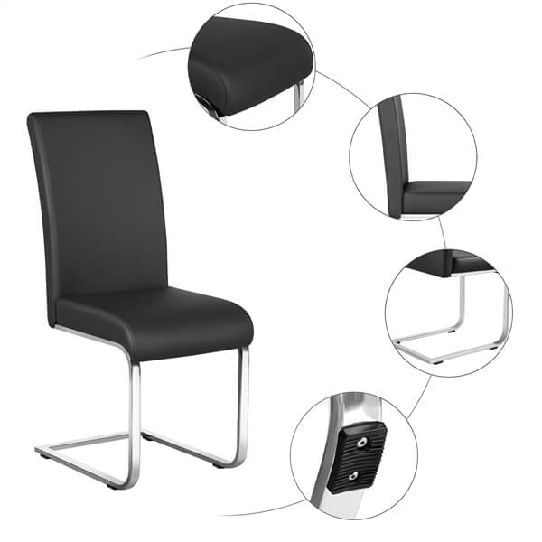 Yaheetech 4pcs Dining Chairs Faux Leather Chairs - Image 4