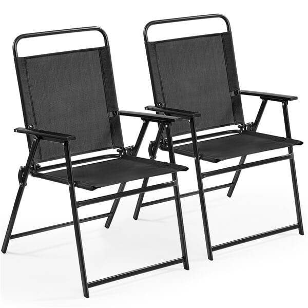 Yaheetech Outdoor Patio Chairs Folding Patio Chairs Set of 2 - Image 2
