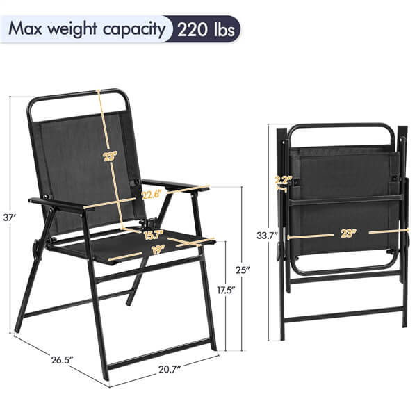 Yaheetech Outdoor Folding Patio Chairs Set of 4 - Image 3