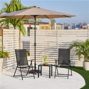 Yaheetech Patio Folding Dining Chairs Set of 2