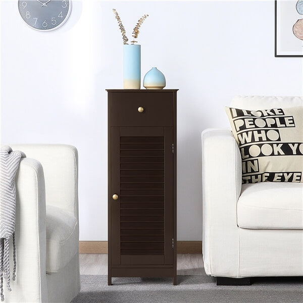 Yaheetech Wooden Free-Standing Storage Organizer Unit with Drawer and Door Cabinet - Image 6