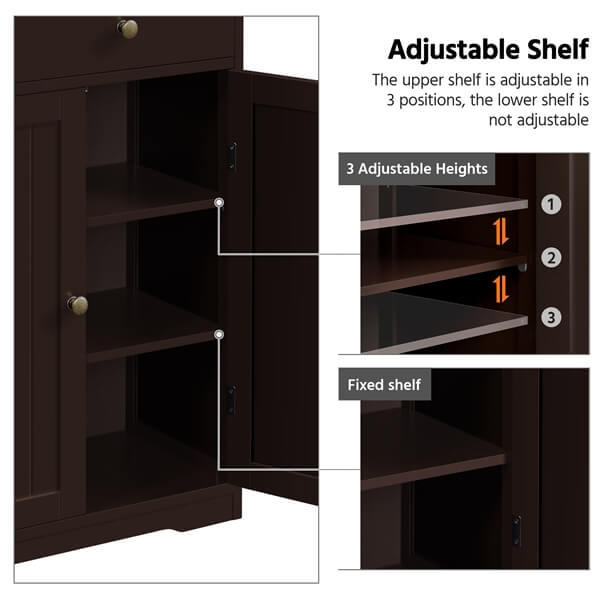 Yaheetech Large Storage Space Wooden Organizer with 1 Big Drawer - Image 4