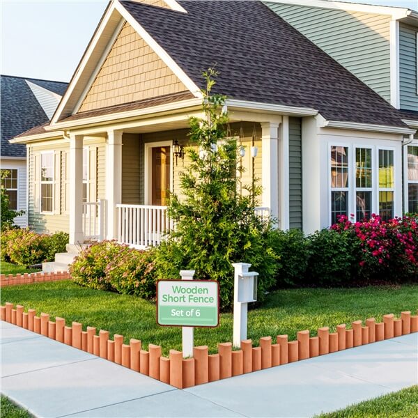 Yaheetech 6pcs Garden Wooden Short Fence