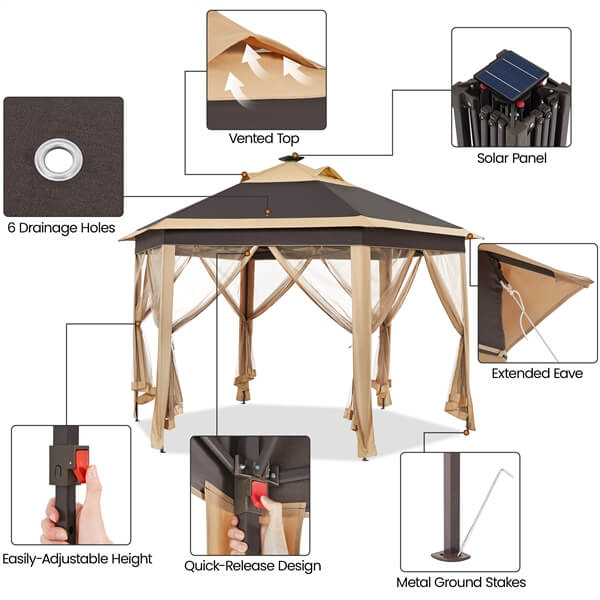 Yaheetech 13??13 Pop-Up Patio Gazebo Tent - Image 8