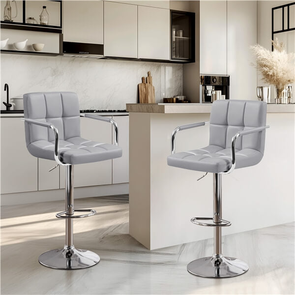 Yaheetech PU Leather Adjustable Swivel Barstools - Image 14
