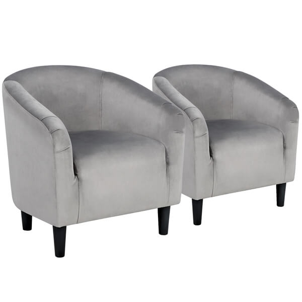 Yaheetech 2PCS Cozy Velvet Barrel Chair - Image 6