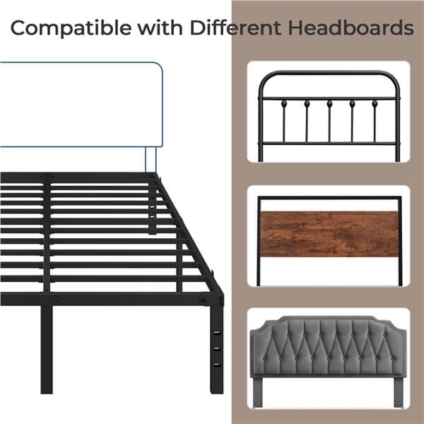 Yaheetech 18 Inch Bed Frames Heavy Duty Metal Platform Bed with Under Bed Storage - Image 7