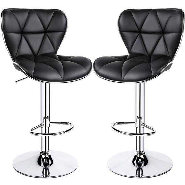 Yaheetech 22.4-30.3 Inch Adjustable Seat Height PU Leather Swivel Bar Chairs - Image 4