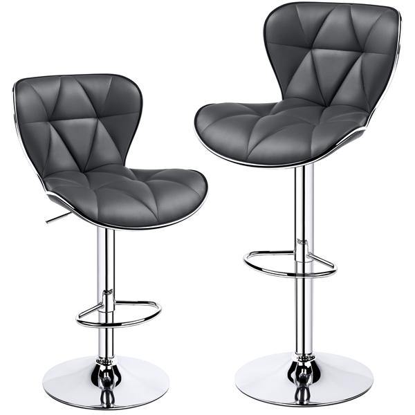 Yaheetech 22.4-30.3 Inch Adjustable Seat Height PU Leather Swivel Bar Chairs - Image 2