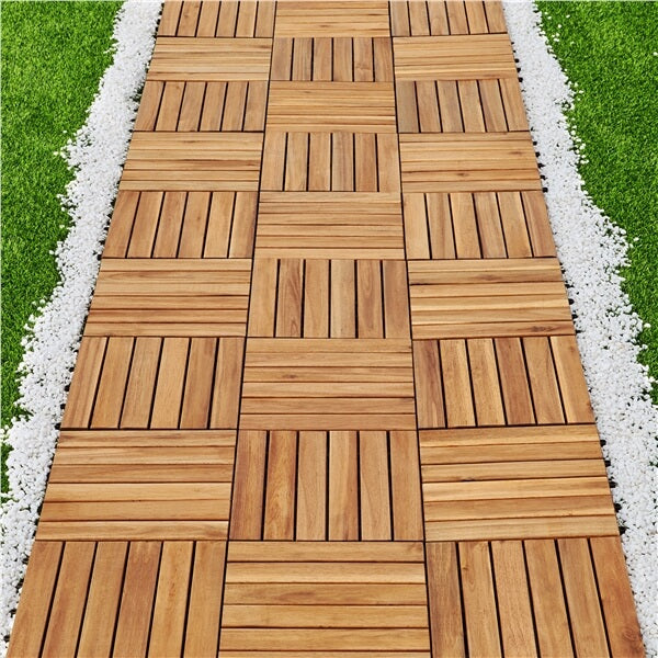 Yaheetech 10PCS Acacia Wood Interlocking Flooring Tiles - Image 13