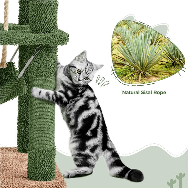 Yaheetech 62in Cactus Cat Tree - Image 6