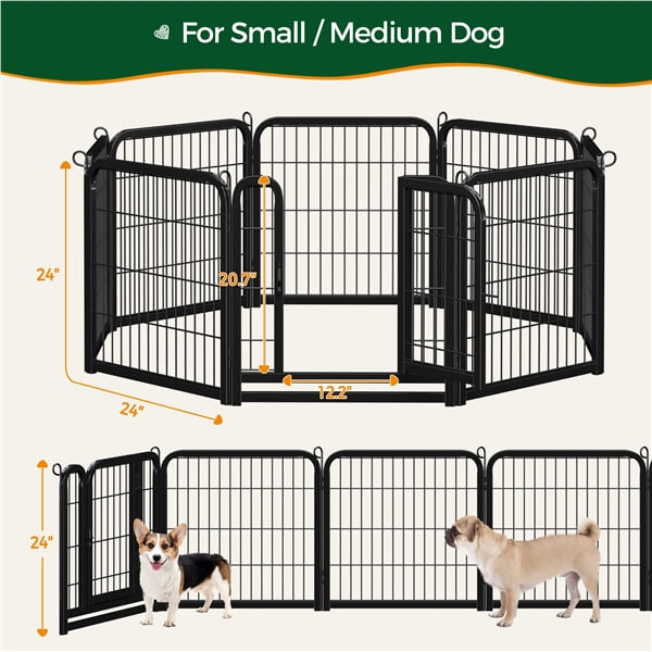 Yaheetech 24 inch 8 Panels Dog Pen Indoor Heavy Duty Puppy Exercise Pen - Image 3