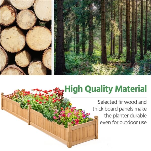 Yaheetech 90.5?? L??23.5?? W??16?? H Wooden Raised Garden Bed - Image 6