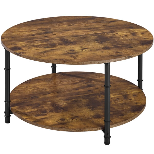 Yaheetech Round Coffee Table with Storage Shelf - Image 2