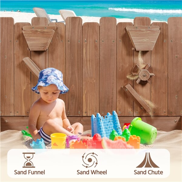 Yaheetech 53?? 44.5in Wood Sand Box for Kids Ages 3-8 - Image 7