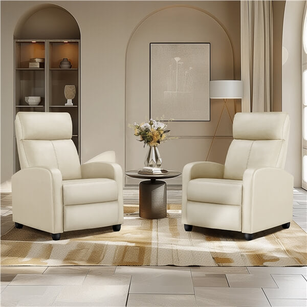Yaheetech PU Leather Reclining Chair Set of 2