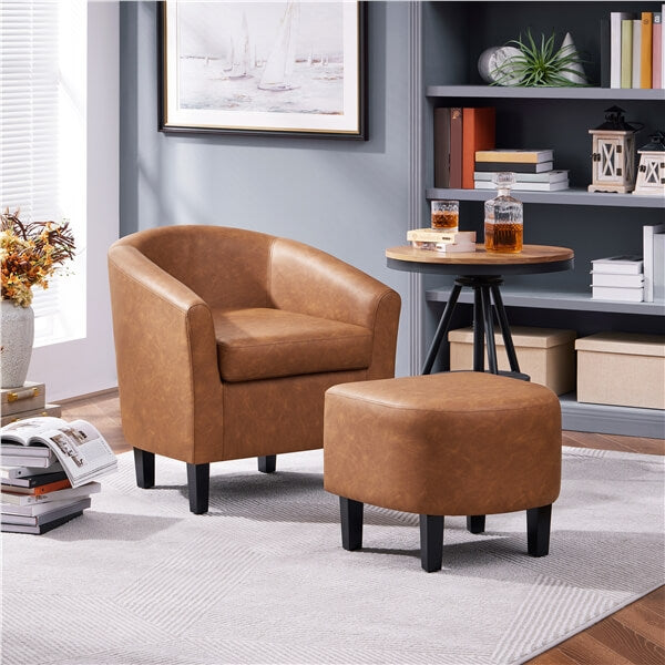 Yaheetech Accent Chair with Ottoman Foot Rest - Image 5