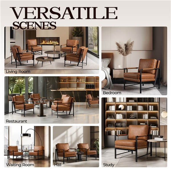Yaheetech Set of 2 PU Leather Armchairs - Image 11