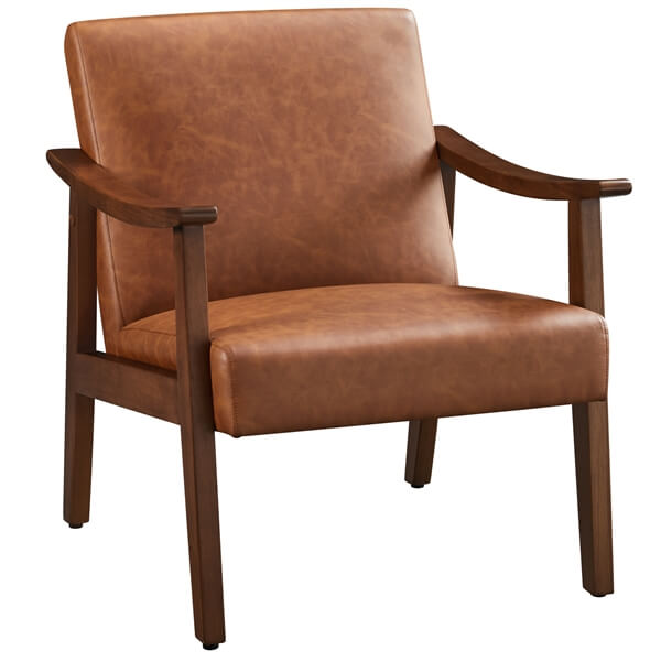 Yaheetech Mid-Century Modern Armchair with Solid Wood Legs - Image 6