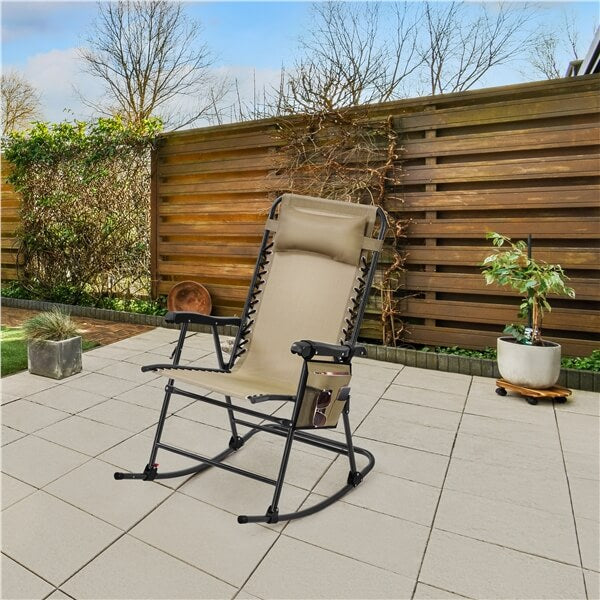 Yaheetech 26in Rocking Chair Outdoor Zero Gravity Folding Chairs - Image 12