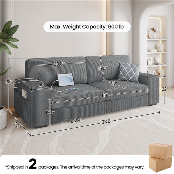 Yaheetech 83.5?? W Modern Sofa Couch - Image 3