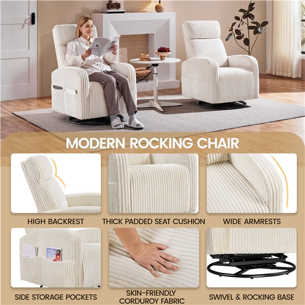 Yaheetech 360?? Swivel Glider Chair for Nursery - Image 7
