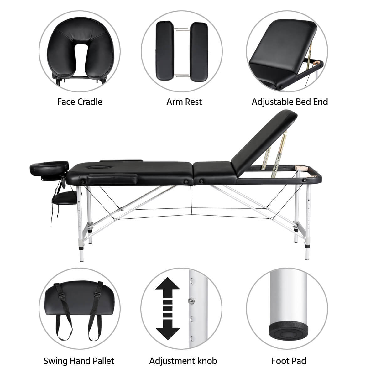 Yaheetech 84 Inch Aluminium Frame Salon Spa Table - Image 3