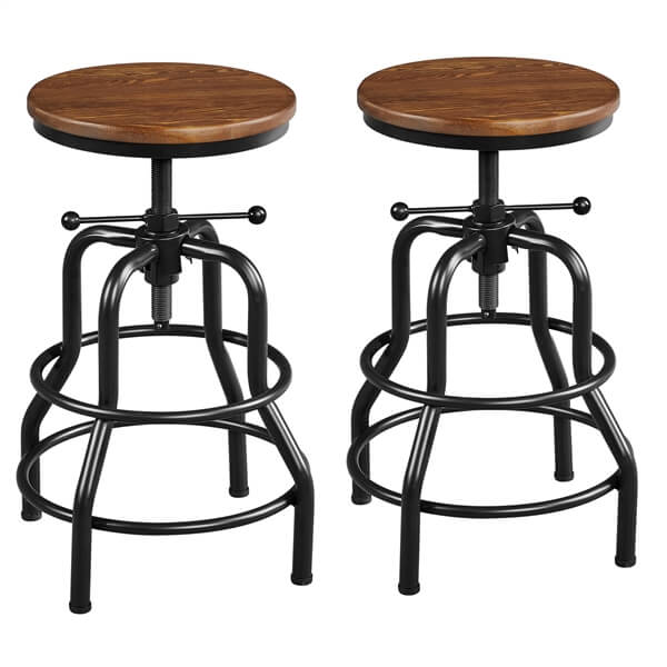 Yaheetech Industrial Vintage Counter Height Adjustable Bar Stool - Image 3