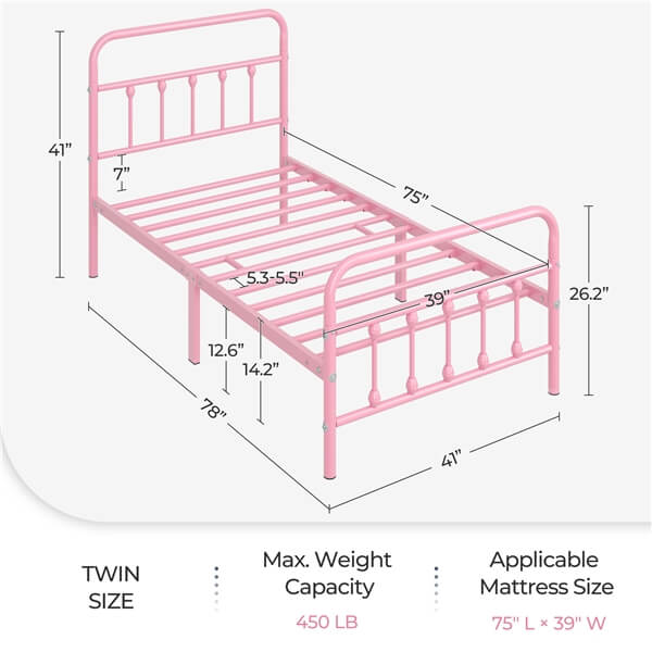 Yaheetech Twin Size Platform Bed - Image 3