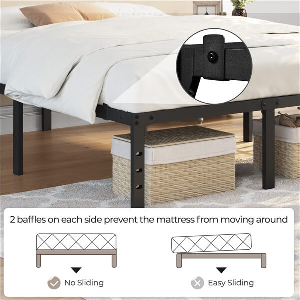 Yaheetech 18 Inch Bed Frames Heavy Duty Metal Platform Bed with Under Bed Storage - Image 8