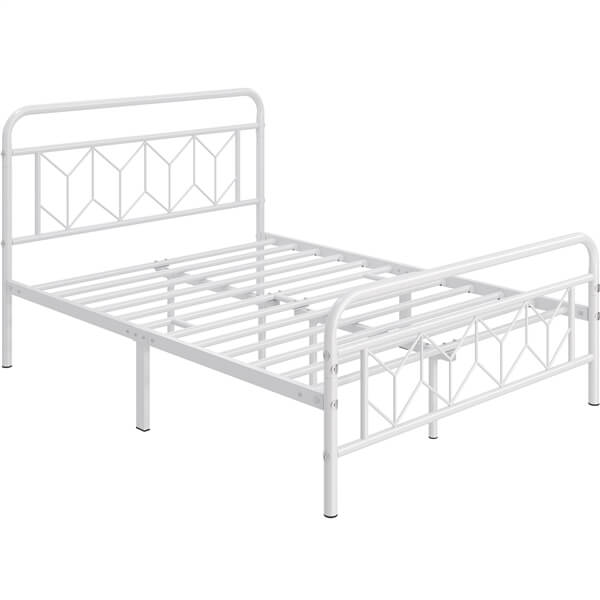 Yaheetech Vintage Metal Bed Frame with Diamond Pattern Headboard - Image 3