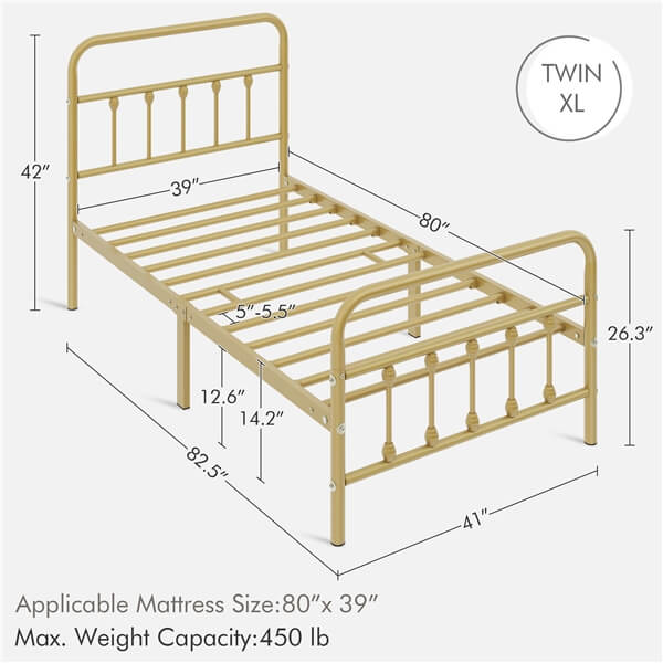 Yaheetech Classic Metal Platform Bed Frame - Image 6