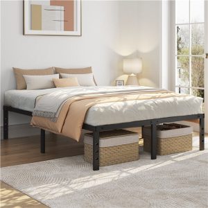 Yaheetech 16.5 Inch Metal Platform Bed Frame with Heavy Duty Steel Slat Support