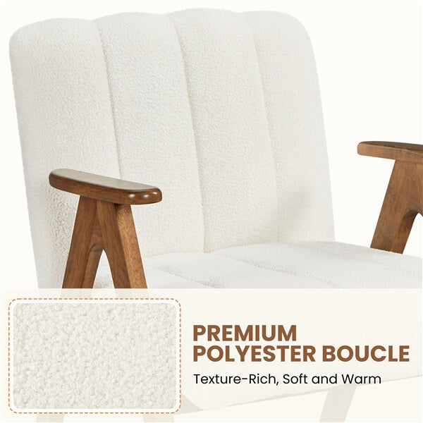 Yaheetech Boucle Fabric Mid Century Accent Chair - Image 5