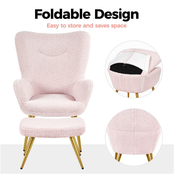 Yaheetech Accent Chair and Ottoman Set - Image 7