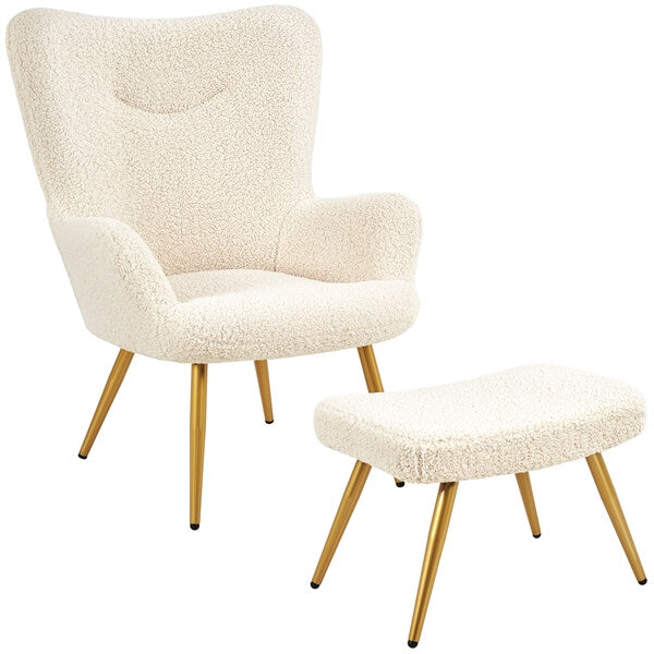 Yaheetech Accent Chair and Ottoman Set - Image 4