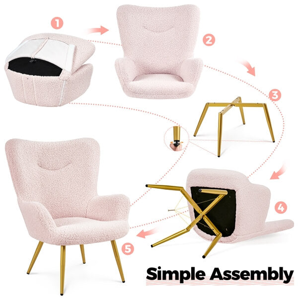 Yaheetech Accent Chair and Ottoman Set - Image 9