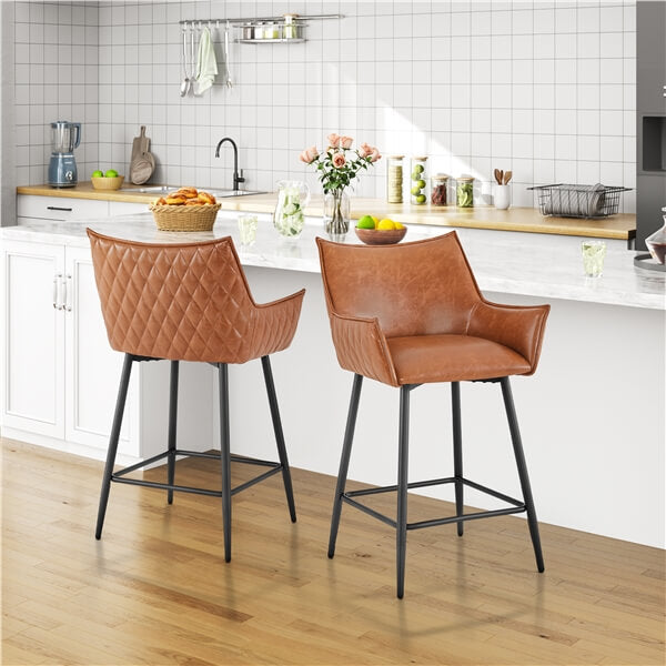 Yaheetech PU Leather Bar Stools Set of 6
