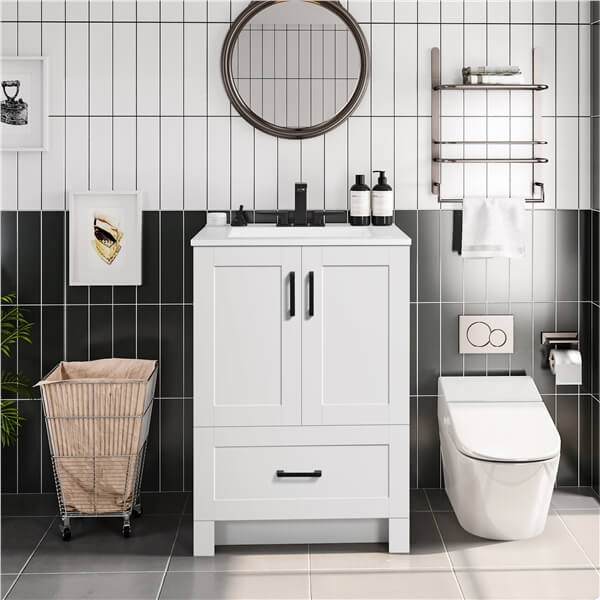 Yaheetech 24.5 Modern Bathroom Vanity with Ceramic Basin - Image 7