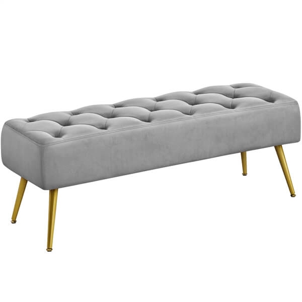 Yaheetech Modern Ottoman Bench Velvet Bench - Image 2