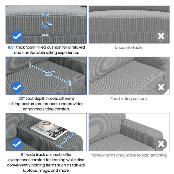 Yaheetech 83.5?? W Modern Sofa Couch - Image 4