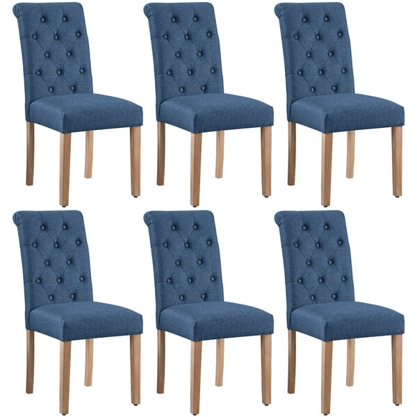 Yaheetech Dining Chairs Set of 6 Fabric Upholstered Dining Chairs - Image 6