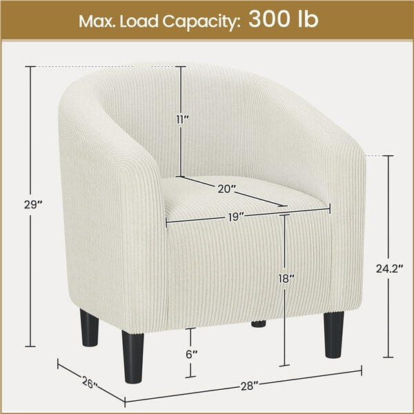Yaheetech Corduroy Fabric Club Chair - Image 2