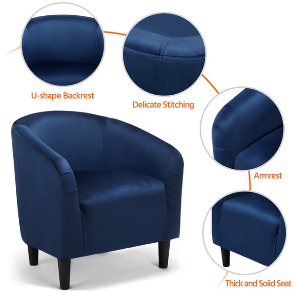 Yaheetech Velvet Club Chair - Image 9
