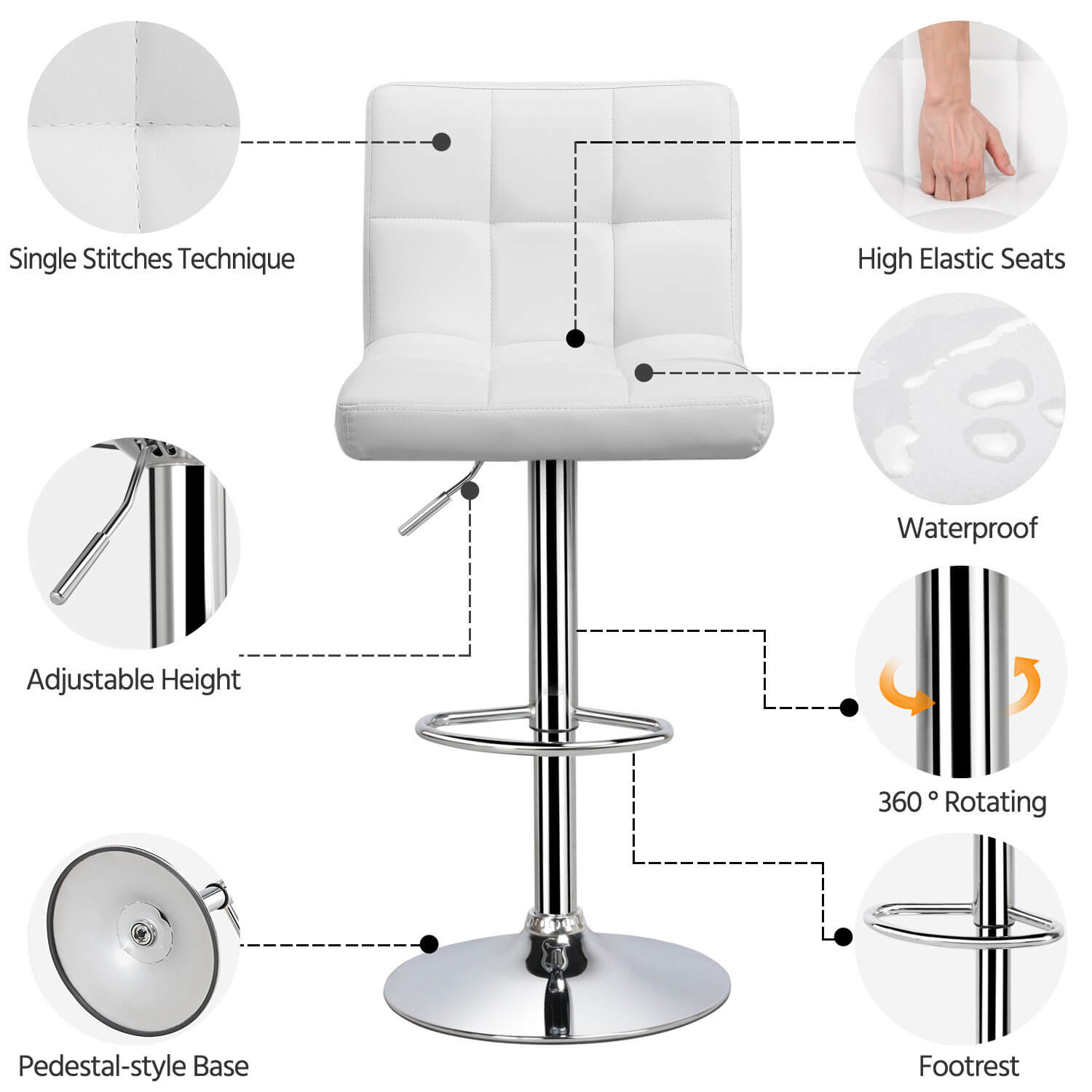 Yaheetech Bar Stools Counter Chairs - Image 11