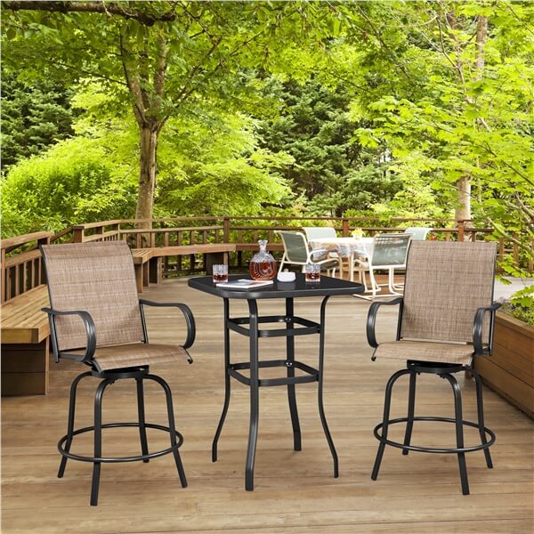 Yaheetech Patio Bar Table Tempered Glass - Image 14