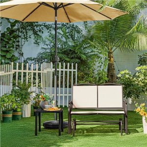 Yaheetech Outdoor Glider 2-Person Outdoor Glider Bench