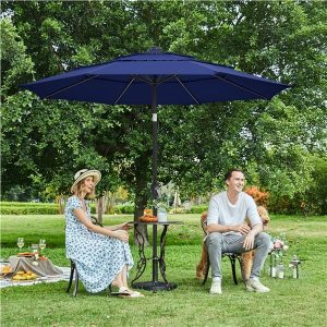 Yaheetech 10ft 3-Tier Solar Patio Umbrella