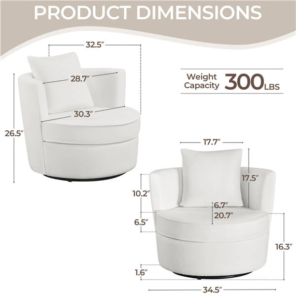 Yaheetech Swivel Accent Chair - Image 4