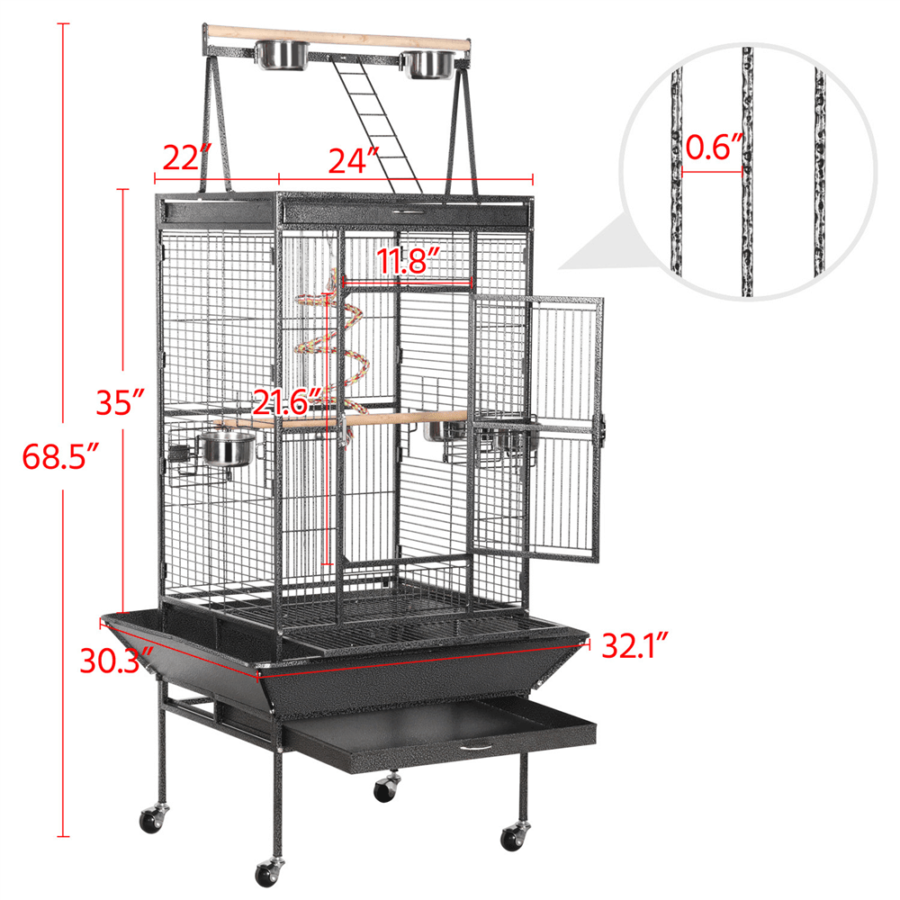 Yaheetech Parrot Cage 68.5 Inch - Image 3